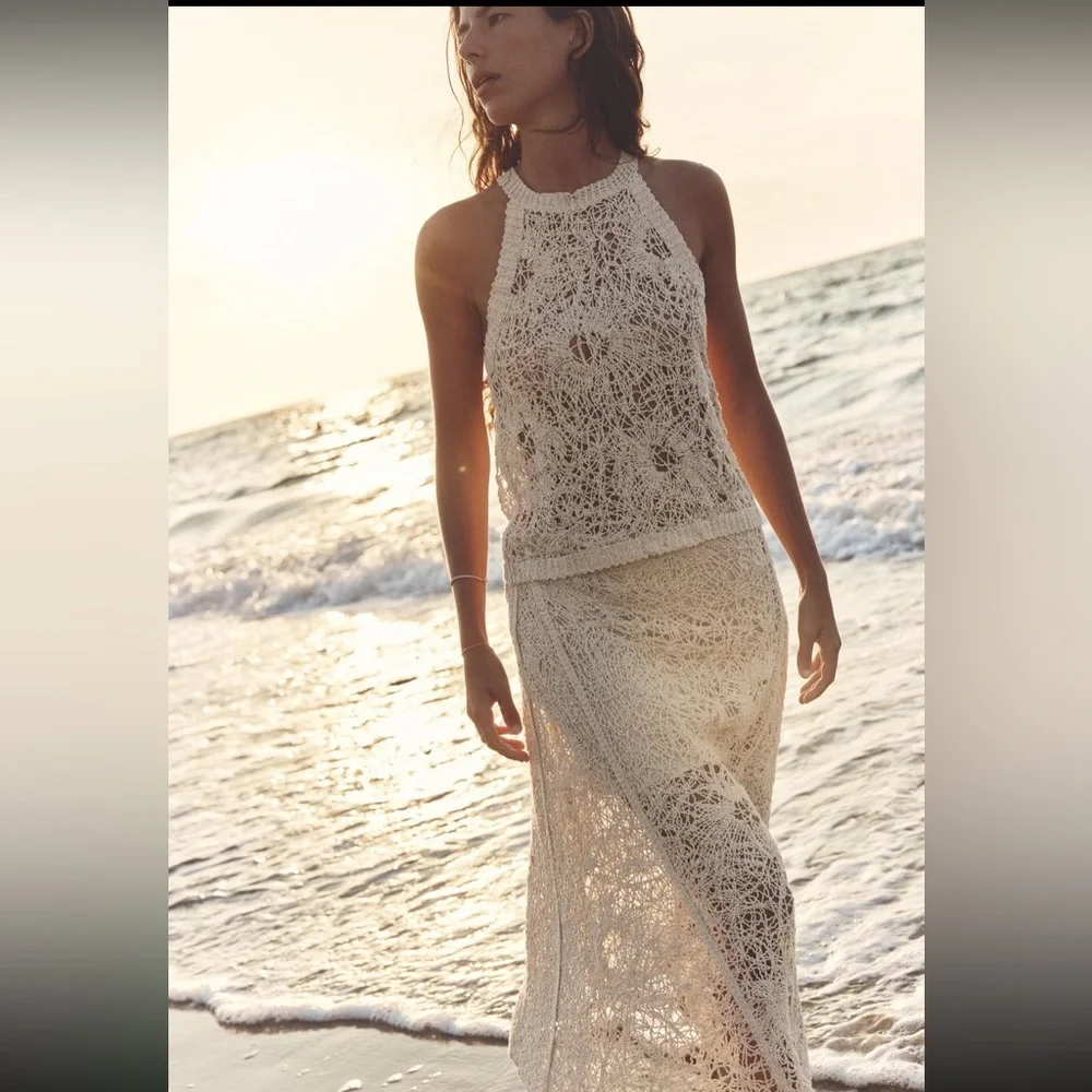 Zara crochet halter top 2025 - Picture 3 of 14